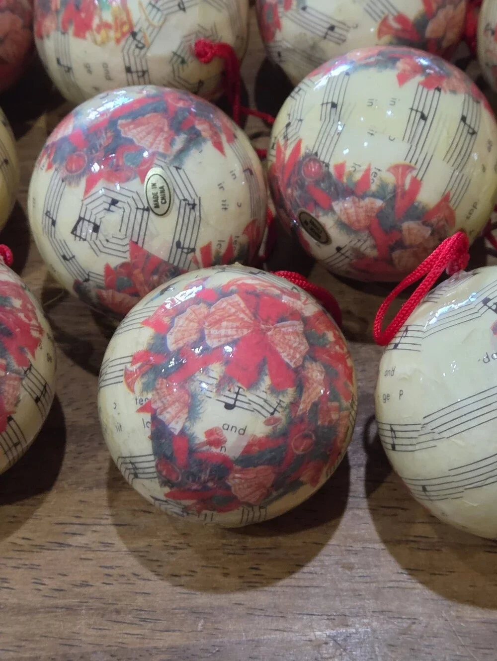 Vintage-Style Floral Sheet Music Holiday Ornaments